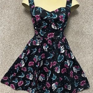 Hot Topic skulls, Sparrows and roses dress